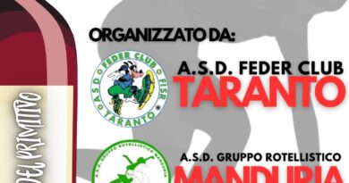 Domani il 2° Torneo Regionale di Pattinaggio Corsa “Terra del Primitivo”